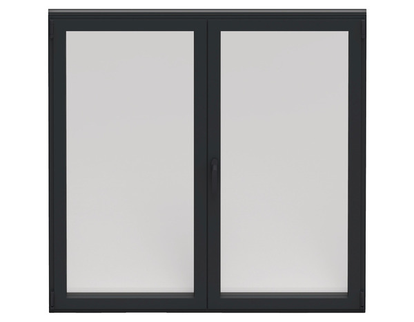 Fenêtre aluminium gris oscillo-battante 2 vantaux h.135 x l.100 cm - GoodHome - Brico Dépôt