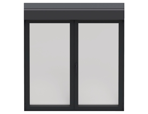 Fenêtre aluminium gris oscillo-battante 2 vantaux + volet roulant h.135 x l.140 cm - GoodHome - Brico Dépôt
