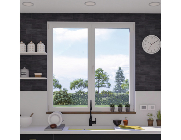 Fenêtre aluminium blanc oscillo-battante 2 vantaux h.105 x l.100 cm - GoodHome - Brico Dépôt