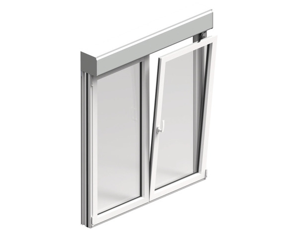Fenêtre aluminium blanc oscillo-battante 2 vantaux + volet roulant h.105 x l.120 cm - GoodHome - Brico Dépôt