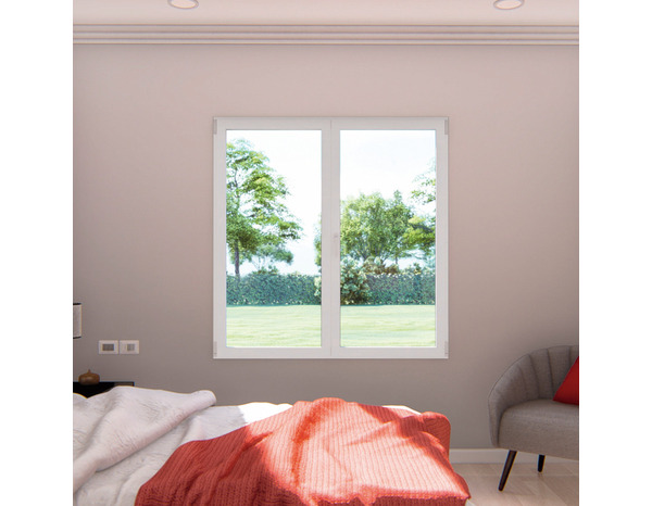 Fenêtre aluminium blanc oscillo-battante 2 vantaux h.125 x l.140 cm - GoodHome - Brico Dépôt