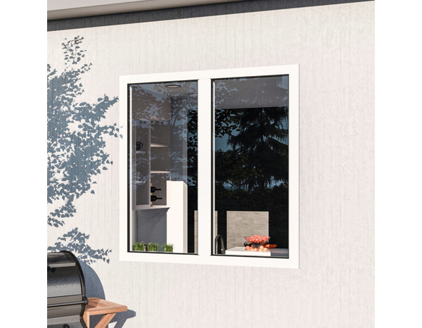 Fenêtre aluminium blanc oscillo-battante 2 vantaux h.135 x l.140 cm - GoodHome - Brico Dépôt