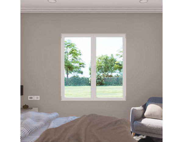 Fenêtre aluminium blanc oscillo-battante 2 vantaux h.95 x l.100 cm - GoodHome - Brico Dépôt
