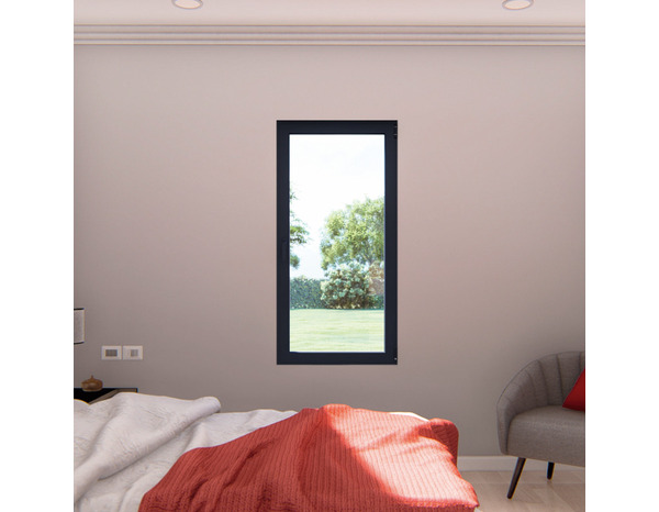 Fenêtre aluminium gris oscillo-battante 1 vantail gauche h.75 x l.40 cm - GoodHome - Brico Dépôt
