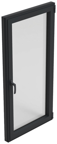 Fenêtre aluminium gris oscillo-battante 1 vantail gauche h.75 x l.40 cm - GoodHome - Brico Dépôt