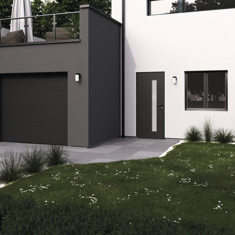 Fenêtre aluminium gris oscillo-battante 1 vantail droit + volet roulant h.75 x l.60 cm - GoodHome - Brico Dépôt