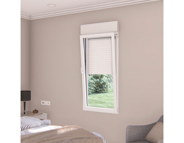 Fenêtre aluminium blanc oscillo-battante 1 vantail gauche + volet roulant h.75 x l.60 cm - GoodHome - Brico Dépôt
