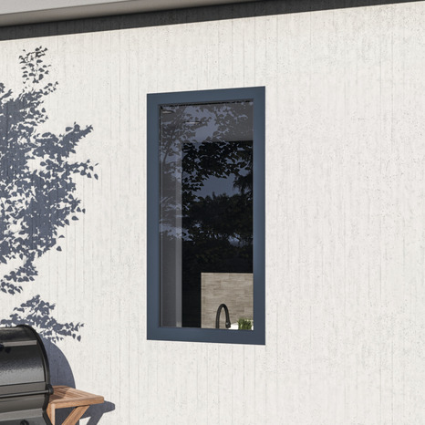 Fenêtre aluminium gris oscillo-battante 1 vantail droit h.75 x l.60 cm - GoodHome - Brico Dépôt