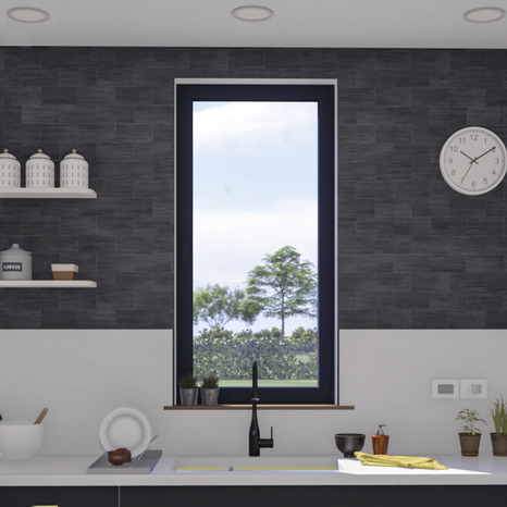 Fenêtre aluminium gris oscillo-battante 1 vantail droit h.75 x l.60 cm - GoodHome - Brico Dépôt