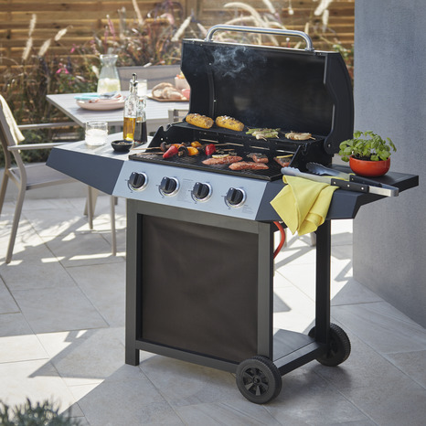 Barbecue à gaz "Albaron" avec plancha en acier - GoodHome - Brico Dépôt