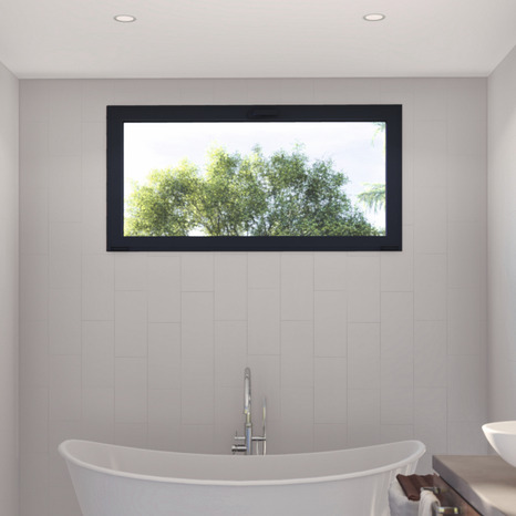 Châssis abattant aluminium 1 vantail gris h.45 x l.80 cm - GoodHome - Brico Dépôt