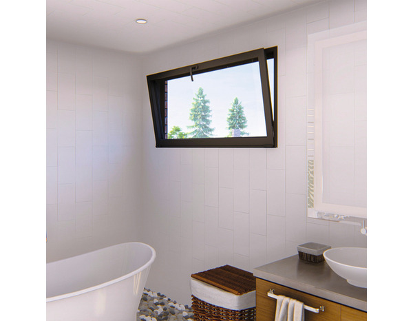 Châssis abattant aluminium 1 vantail gris h.45 x l.80 cm - GoodHome - Brico Dépôt