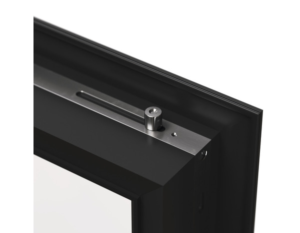 Porte-fenêtre aluminium gris 1 vantail droit + volet roulant H.205 x l.80 cm - GoodHome - Brico Dépôt