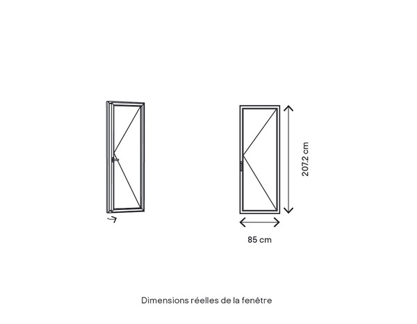 Porte-fenêtre bois 1 vantail droit H.205 x l.80 cm - GoodHome - Brico Dépôt