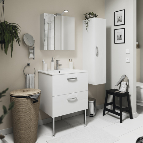 Armoire murale avec miroir Aruna H.54xL.55xP.14,6cm - Brico Dépôt