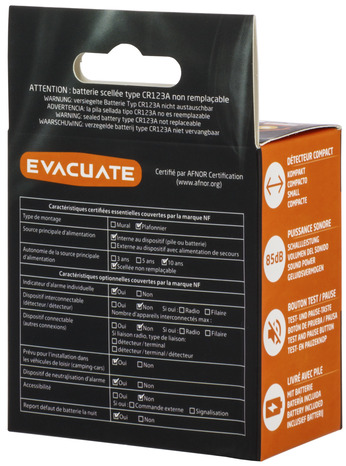 Détecteur de fumée DAAF NF  - Evacuate - Brico Dépôt