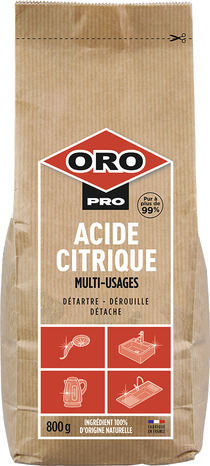 Sachet d'acide citrique pro "Oro" 800g - ORO PRO - Brico Dépôt