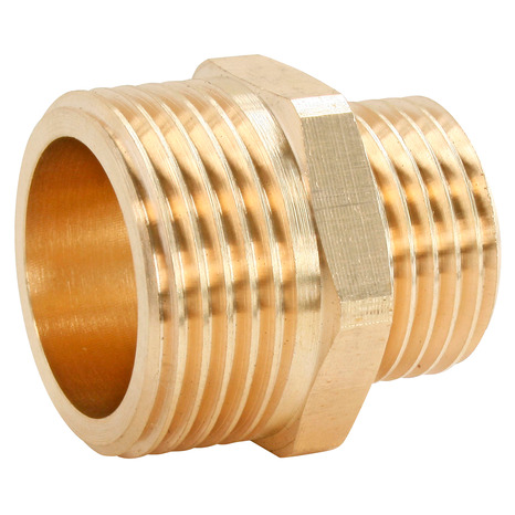 Lot de 2 mamelons réduit laiton Mâle 26/34 (1") - Mâle 20/27 (3/4") - Somatherm - Brico Dépôt