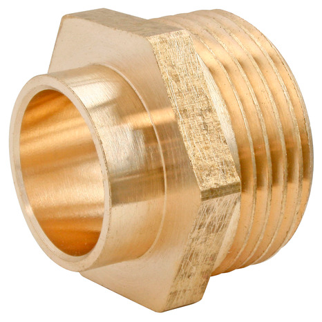 Lot de 2 raccords laiton droit à souder sur tube cuivre Ø16 - Sortie Mâle 15/21 (1/2") - Somatherm - Brico Dépôt