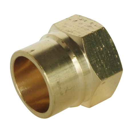 Lot de 2 raccords laiton droit à souder sur tube cuivre Ø14 - Sortie Femelle 12/17 (3/8") - Somatherm - Brico Dépôt