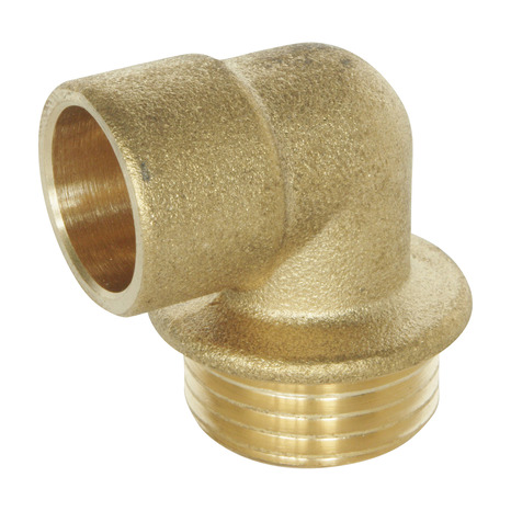 Lot de 2 raccords laiton coudé à souder sur tube cuivre Ø14 - Sortie Mâle 15/21 (1/2") - Somatherm - Brico Dépôt