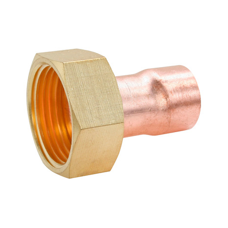 Lot de 2 raccords cuivre droit à souder sur tube cuivre Ø22 - Sortie écrou tournant Femelle 26/34 (1") - Somatherm - Brico Dépôt