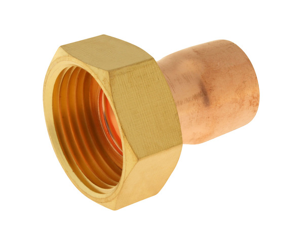 Lot de 2 raccords cuivre droit à souder sur tube cuivre Ø22 - Sortie écrou tournant Femelle 26/34 (1") - Somatherm - Brico Dépôt