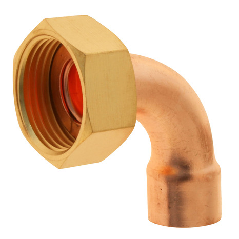 Lot de 2 raccords cuivre coudé à souder sur tube cuivre Ø16 - Sortie écrou tournant Femelle 20/27 (3/4") - Somatherm - Brico Dépôt