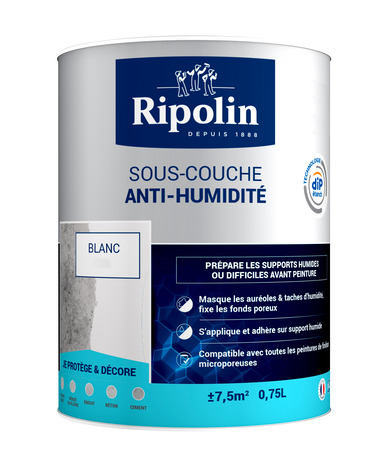 Sous-couche anti-humidité acrylique blanc 0,75 L - Ripolin - Brico Dépôt