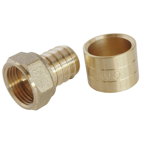 Lot de 2 raccords droit à glissement pour tube PER Ø16 - Femelle écrou tournant 12/17 (3/8") - Somatherm - Brico Dépôt