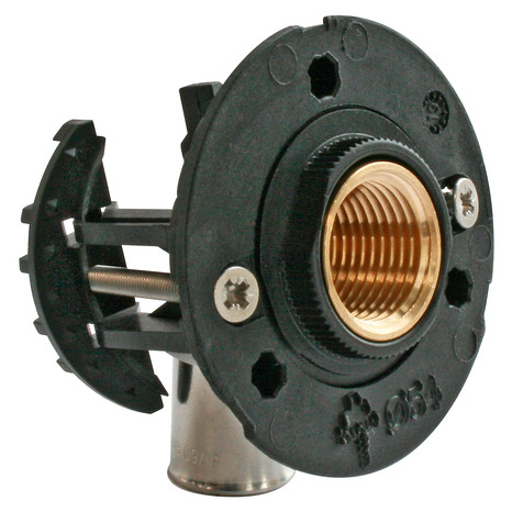 Fixation pour robinetterie Machine à laver pour PER Ø12 raccord à sertir sortie femelle 15/21 (1/2") - Somatherm - Brico Dépôt