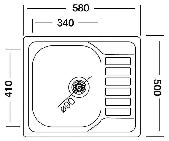 Évier inox "sagan" - 1 cuve - Cooke and Lewis - Brico Dépôt