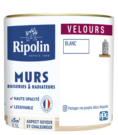 Peinture intérieur Velours 0,5 L Blanc - Ripolin - Brico Dépôt