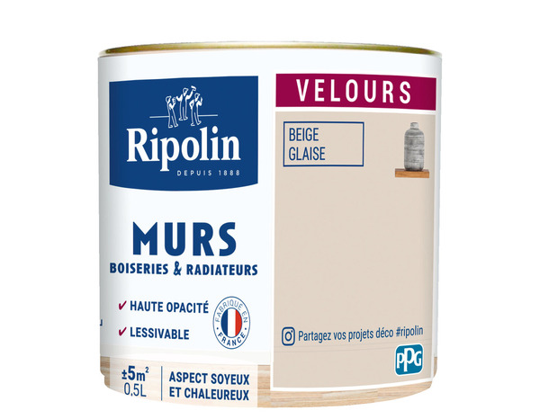 Peinture intérieur Velours 0,5 L Beige glaise - Ripolin - Brico Dépôt