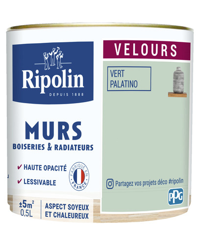 Peinture intérieur Velours 0,5 L Vert palatino - Ripolin - Brico Dépôt