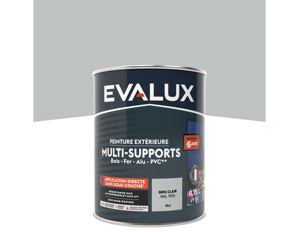 Peinture extérieure Satin multi supports 0,75 L gris clair - Evalux - Brico Dépôt
