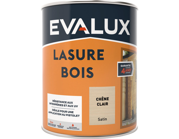 Lasure chêne clair 0,75 L satin - Evalux - Brico Dépôt