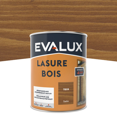 Lasure bois extérieur teck - 0,75 L satin - Evalux - Brico Dépôt