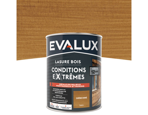 Lasure chêne doré - 0,75 L satin - Evalux - Brico Dépôt