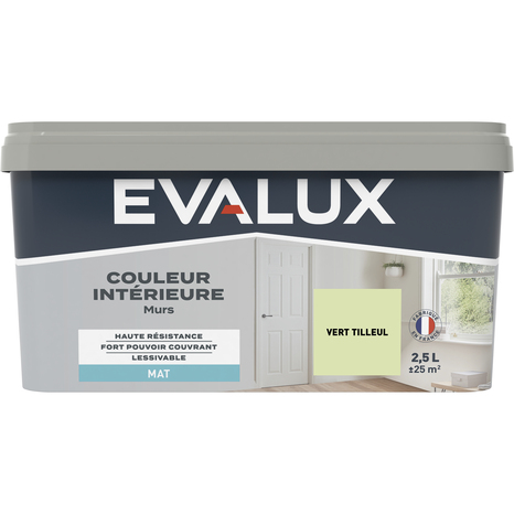 Peinture mur intérieur Mat 2,5 L Vert tilleul - Evalux - Brico Dépôt