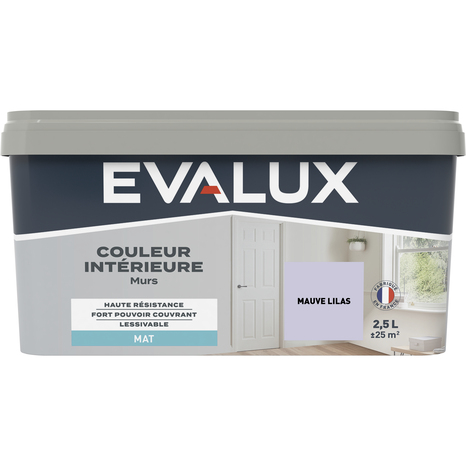Peinture mur intérieur Mat 2,5 L Violet lilas - Evalux - Brico Dépôt