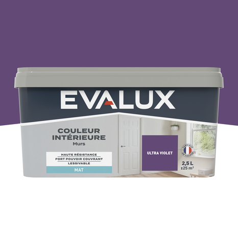Peinture mur intérieur Mat 2,5 L ultra Violet - Evalux - Brico Dépôt