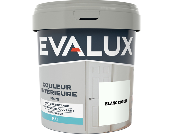 Peinture mur intérieur mat 0,75 L blanc coton - Evalux - Brico Dépôt