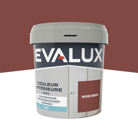 Peinture mur intérieur Mat 0,75 L Rouge brique - Evalux - Brico Dépôt