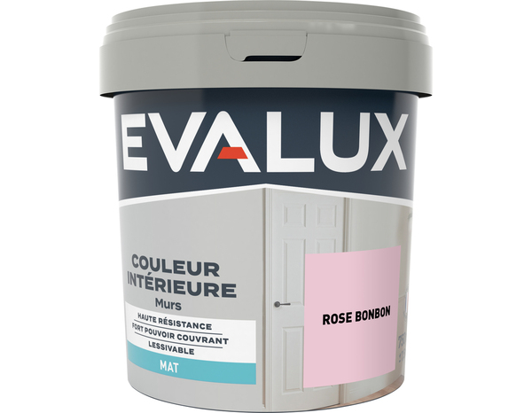 Peinture mur intérieur Mat 0,75 L Rose bonbon - Evalux - Brico Dépôt
