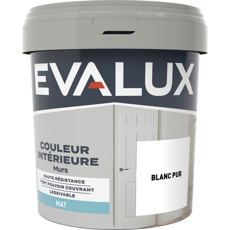 Peinture mur intérieur Mat 0,75 L Blanc pur - Evalux - Brico Dépôt
