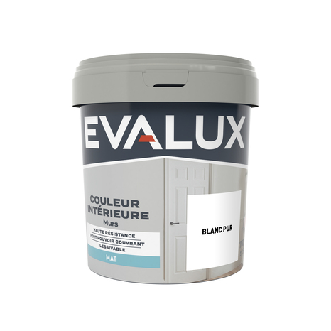 Peinture mur intérieur Mat 0,75 L Blanc pur - Evalux - Brico Dépôt