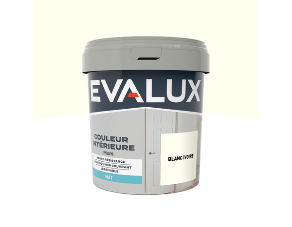 Peinture mur intérieur Mat 0,75 L Blanc ivoire - Evalux - Brico Dépôt