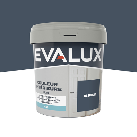 Peinture mur intérieur Mat 0,75 L Bleu nuit - Evalux - Brico Dépôt