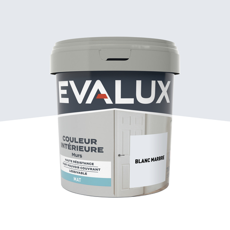 Peinture mur intérieur Mat 0,75 L Blanc marbre - Evalux - Brico Dépôt